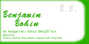 benjamin bohin business card